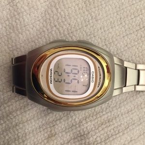 CASIO digital watch w/alarm. All SILVER. No GOLD.